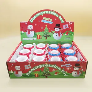 Ensemble de jouets de décompression bonhomme de neige de Noël dans une boîte d'exposition