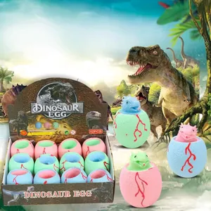 Dinosaur egg pop-up squeeze toy for stress relief with surprise dinosaur head inside