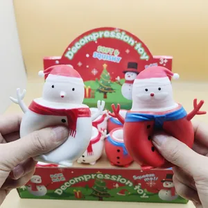 Jouets squishy de Noël bonhomme de neige et Père Noël pour soulager le stress enfant