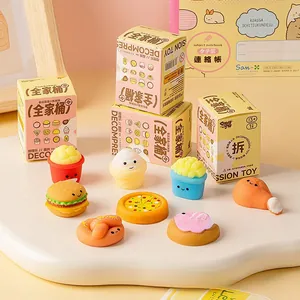 Miniatur-Lebensmittel-Squishy-Blindbox-Set mit Burger-, Pizza- und Eisspielzeug