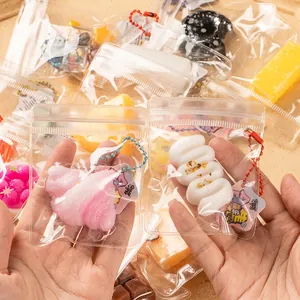 Mini Porte-clés Squishy Jeu Alimentaire pour Enfants Anti-stress TPR Simulation de Nourriture Charme de Sac Jouet de Dessert Mignon