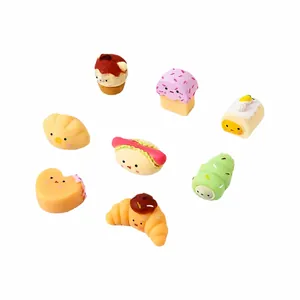 Juego de 8 mini juguetes blandos con forma de pan, antiestrés para niños.