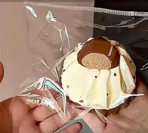 Detailed macro view of cream-topped cake squishy decompression toy