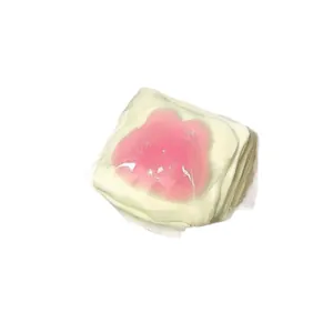 Cat claw slow rebound squishy stress relief toy shaped like a slice of cheese cake slice