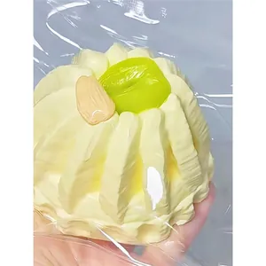 Creamy Gugelhupf cake shaped slow rebound silicone squishy stress relief toy for gifting