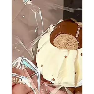 Gugelhupf cake squishy toy made of cream and chocolate silicone for stress relief