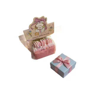 Süßes Erdbeer-Toast Silikon Squishy Spielzeug zum Stressabbau mit Geschenkbox und Karte