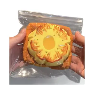 Juguete squishy de silicona con forma de tostada de piña para aliviar el estrés