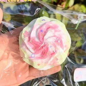 Vibrant pink and green milk swirl silicone squishy toy for effective stress relief