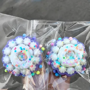 Juguete Squishy de Pastel de Simulación TPR Suave Forma de Postre Waffle Alivio del Estrés Con Lentejuelas Coloridas