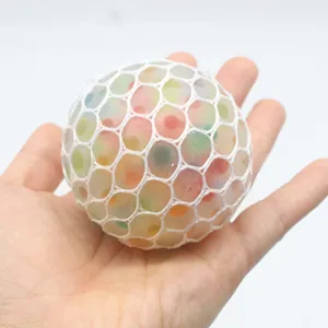 Palla Squishy Uva Novità TPR Rete Decompressione Antistress Giocattolo Perline Colorate Giocattolo da Spremere Per Giovani Adulti