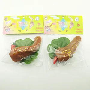 Realistic brown duck head squishy toy for stress relief with creative gag gift design