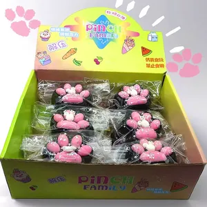 Doos met 6 roze kattenpoot-squishies voor stressverlichting en zintuiglijk spelplezier