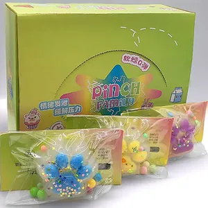 Soft cat paw squishy toy in various colors with retail packaging, stress relief toy