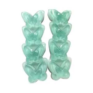 Four-link mint green butterfly-shaped semi-transparent soft squishy stress relief toy
