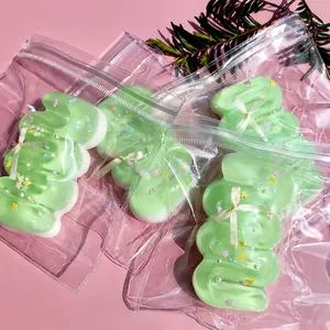 Simulation Mint Green Cream Bar Squishy Toy Stress Relief Slow Rebound Decompression Toy With Bow Star Decoration