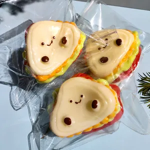 Simulation Sandwich Squishy Toy Slow Rebound Stress Relief Toy For Kids Adults Cartoon Burger Toast Shape Decompression Toy