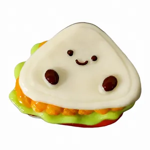 Cute smiley face sandwich squishy toy for stress relief and decompression toy