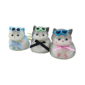 Set de tres lindos juguetes squishy de gatos de dibujos animados para el estrés