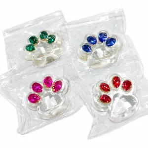 Detail view of colorful transparent cat paw squishy toys for stress relief and fun