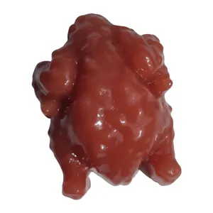 Gedetailleerde weergave van de realistische textuur van een gebraden kip squishy toy