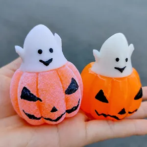 Jouets anti-stress citrouille fantôme Halloween en finitions rose et orange