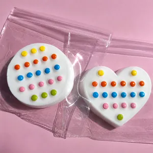 Colorful Round Heart Shape Plastic Squishy Sensory Toy Stress Relief Educational Pressing Bubble Fidget Toy For Daily Leisure