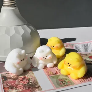Simpatico Giocattolo Decompressione Squishy Orso al Miele Orso Coniglio Piccola Ragazza in Plastica Morbida Floccata Ornamento per Casa Ufficio Sollievo Stress