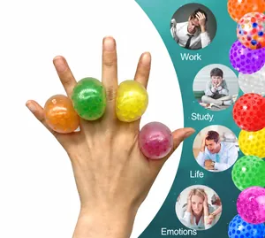 Multicolor grape-shaped stress balls for hand squeeze and pressure relief in daily life scenarios