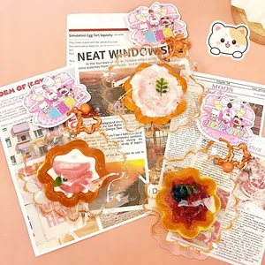 DIY food-grade silicone egg tart squishy toy with realistic fruit toppings and lace edge.