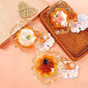 Handcrafted fruit egg tart squishy toys made of food-grade silicone for stress relief