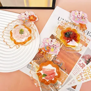 Detail of food-grade silicone dessert squishy toys in cute egg tart shapes.