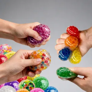 Multicolor TPR mesh grape balls for sensory stress relief and hand muscle exercise