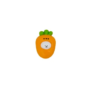 Mini handmade silicone carrot squishy toy with cute animal face stress reliever