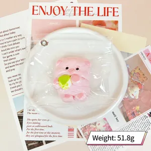 Giocattolo antistress a forma di maialino rosa in silicone fatto a mano, 51,8 g