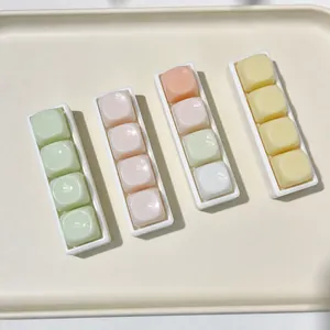 Detail of pastel mechanical keyboard switch fidget toy keychains with Bodhi texture.