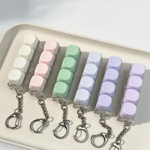 Korean Creamy 4-Key Mechanical Keyboard Switch Tester Keychain Fidget Toy For Stress Relief Sound Activated Decompression Pendant