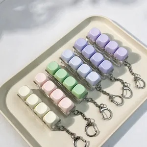 Macaron 4-key mechanical keyboard switch tester decompression keychain set for stress relief