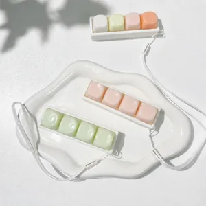 Stress relief mechanical keyboard switch tester keychain with pastel keycaps and lanyard