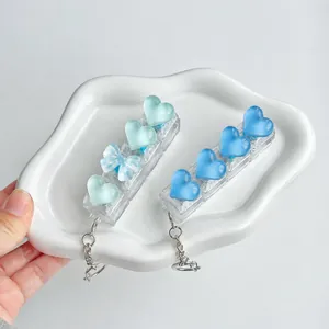 Ice Clear Heart Shaped Mechanical Keyboard Keycap Fidget Toy Stress Relief Switch Tester Keychain For Women Men Daily Decoration Gift