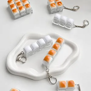 Simulatie brood en broodje fidget knop sleutelhanger voor stressvermindering