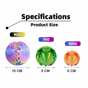 3D Printed Gear Rotating Ball Fidget Toy Gradient Color Silicone Stress Relief Sphere For Sensory Play Kids Adults Gift