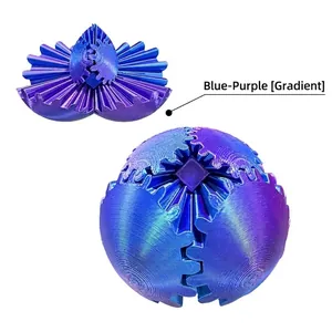 3D printed blue-purple gradient gear rotating ball fidget toy for ultimate stress relief