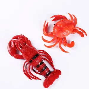 Realistic Marine Animal Lobster Crab Squishy Toy Squeaky Stress Relief Soft Rubber Ocean Model Toy For Bath Beach Kids Adults