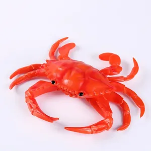 High-quality realistic orange crab squeeze toy made of durable soft rubber material