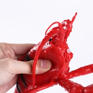 Realistic red soft rubber lobster squeeze toy for stress relief and beach water play