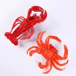 Simulation red lobster and orange crab squeeze toys made of soft rubber for beach play