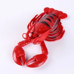 Red simulation lobster soft rubber toy with realistic details for beach play and stress relief