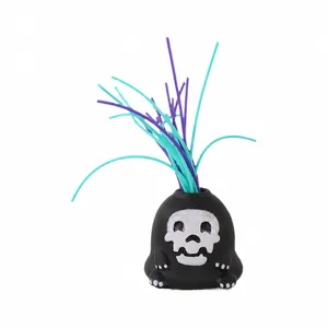 Screaming monster stress relief toy with colorful hair for Halloween pranks and fun.