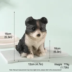 Detail view of Border Collie squishy toy with 16x12cm size and 779g weight.